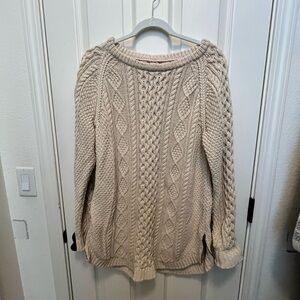 L.L. Bean Cable Knit Sweater in Cream